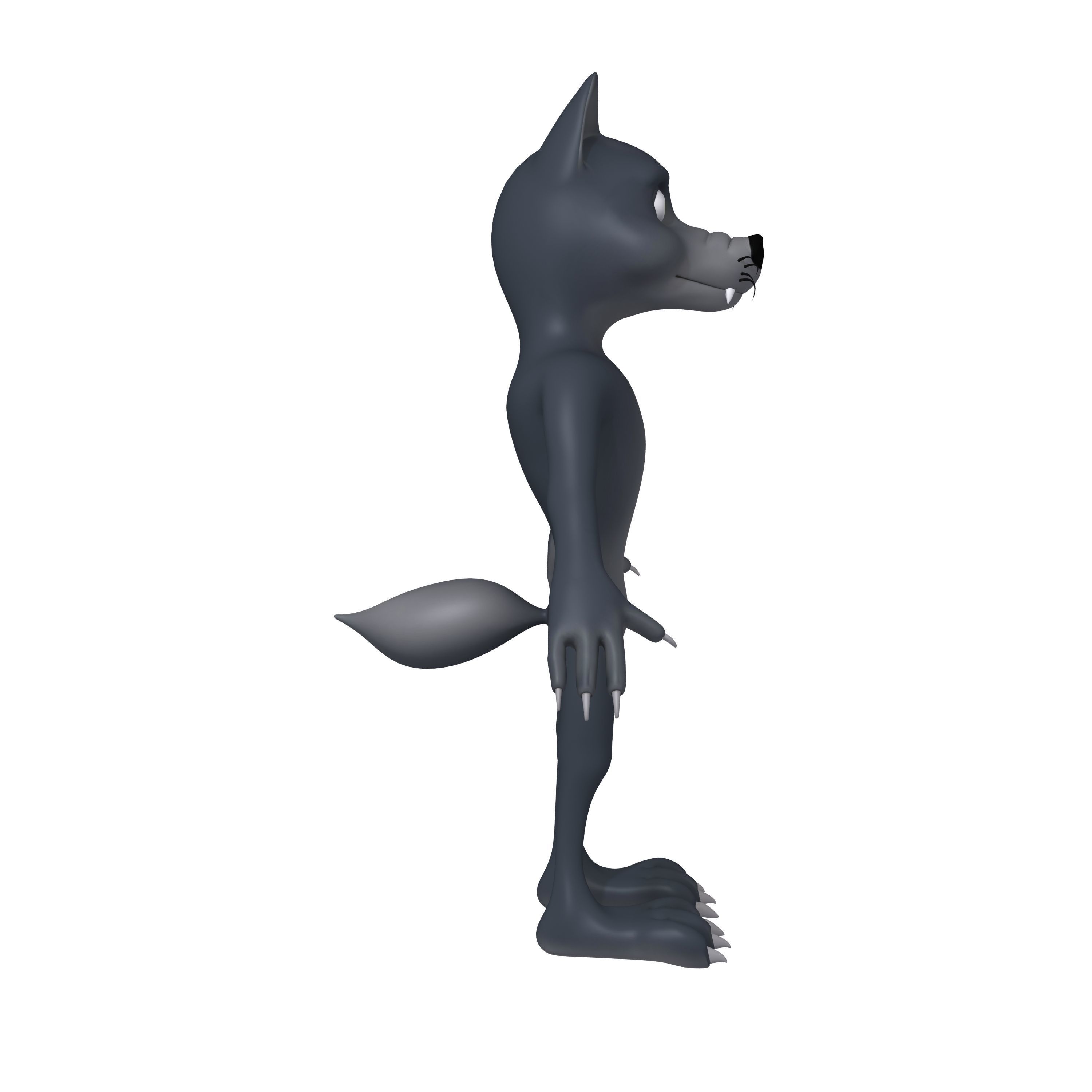 Wolf Cartoon 3D model_2