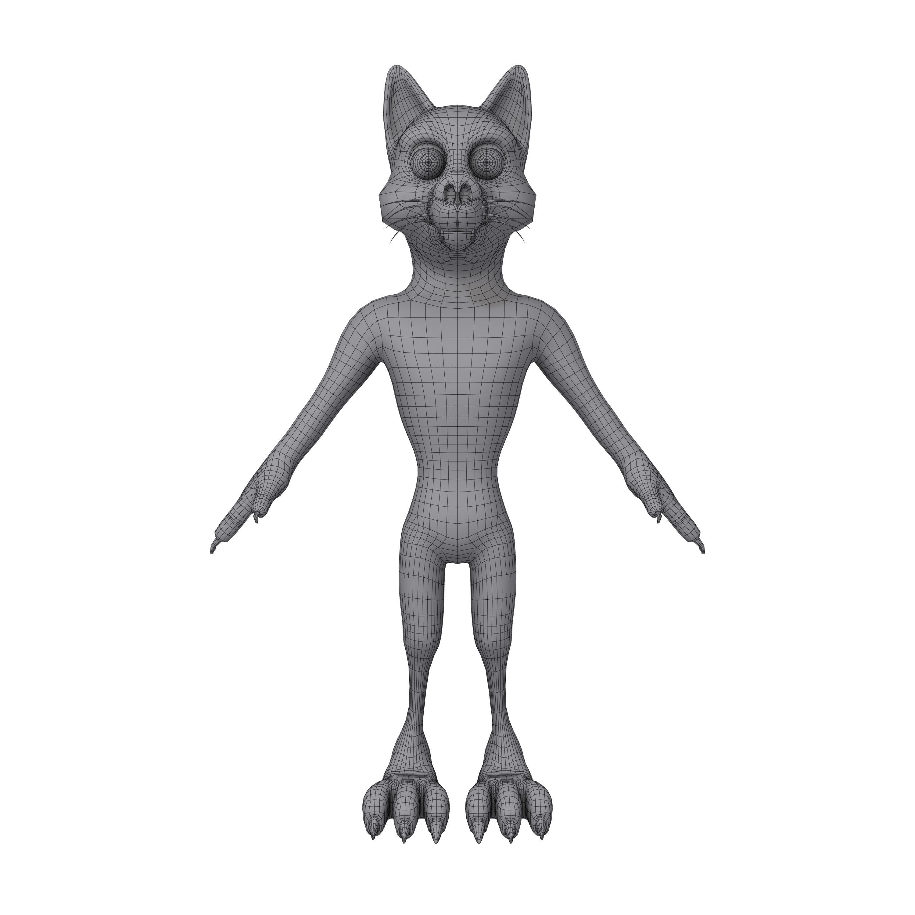 Wolf Cartoon 3D model_4