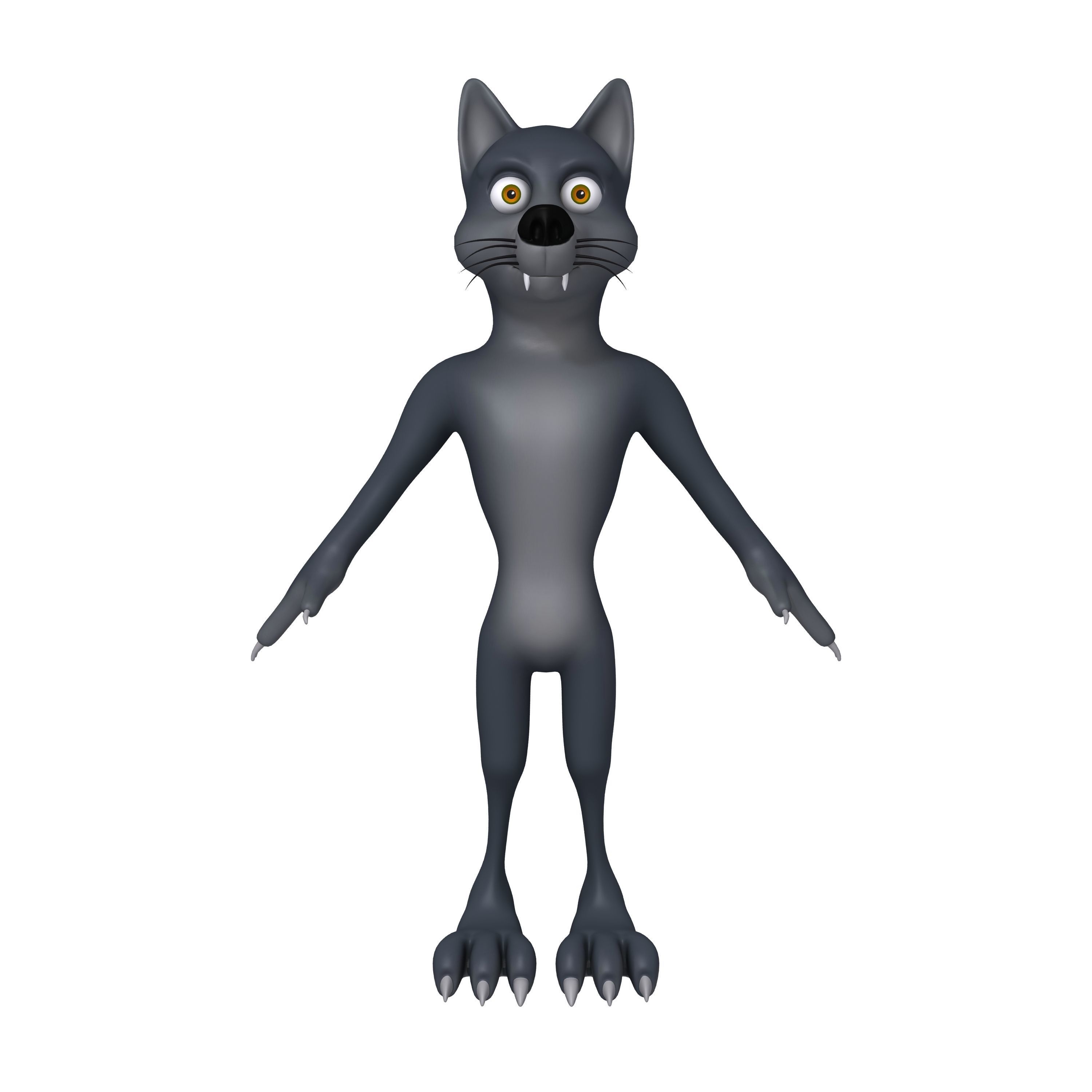 Wolf Cartoon 3D model_1