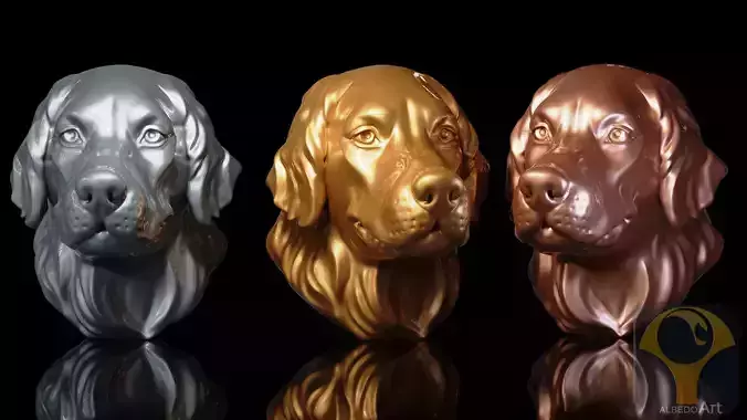Golden retriever Head 3D print model