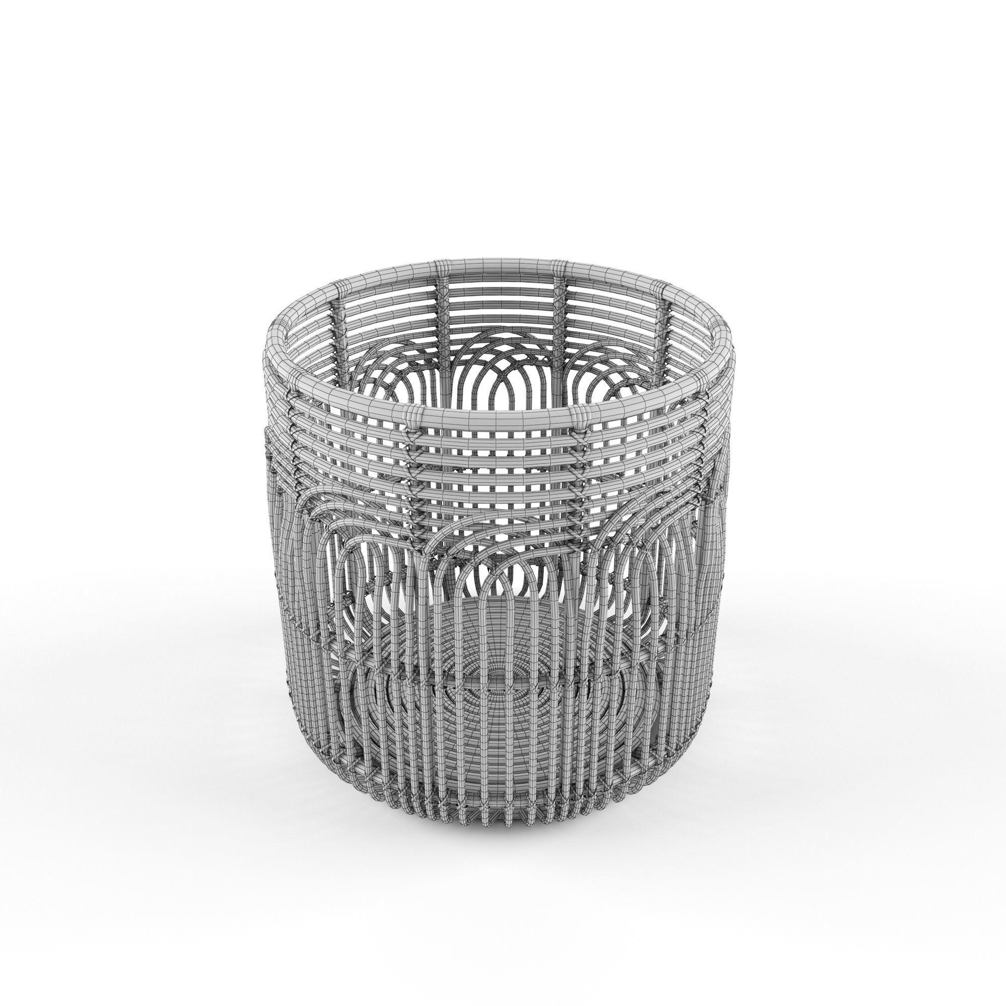 Medium Naga Rattan Baskets 3D model_3