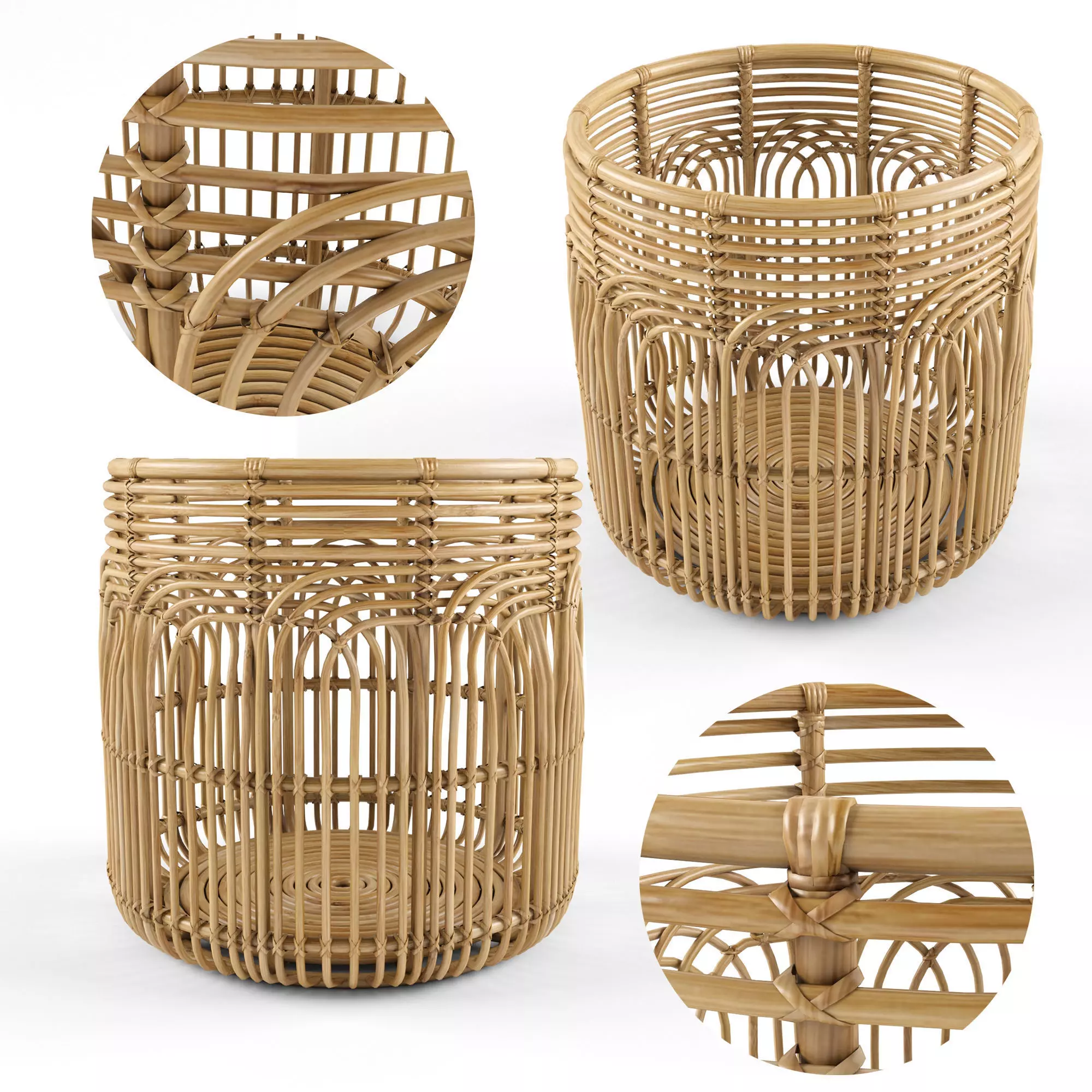 Medium Naga Rattan Baskets 3D model_0