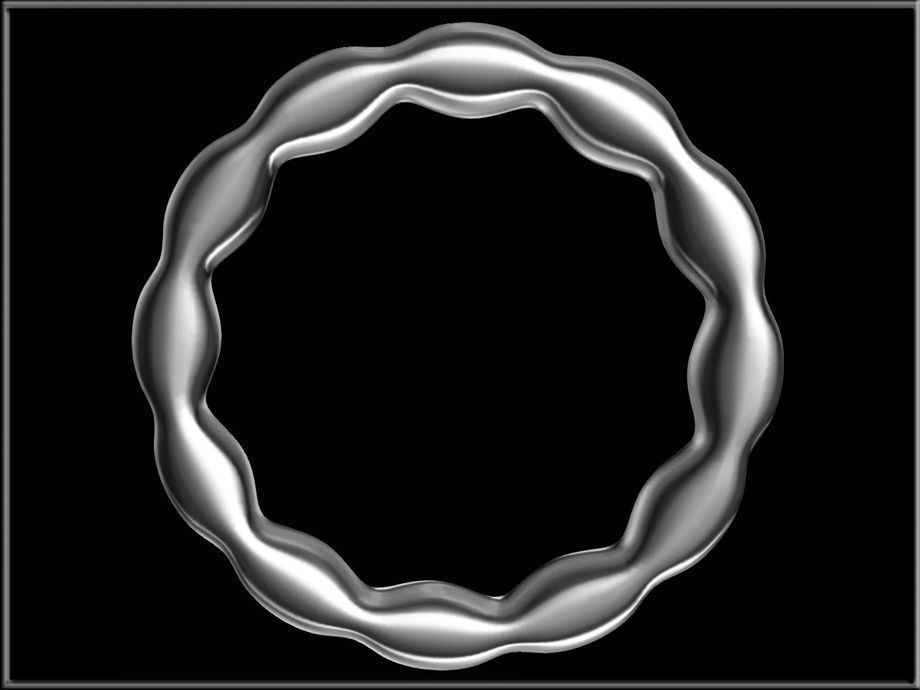 Flower Petals Band Ring 03 Low-poly 3D model_1