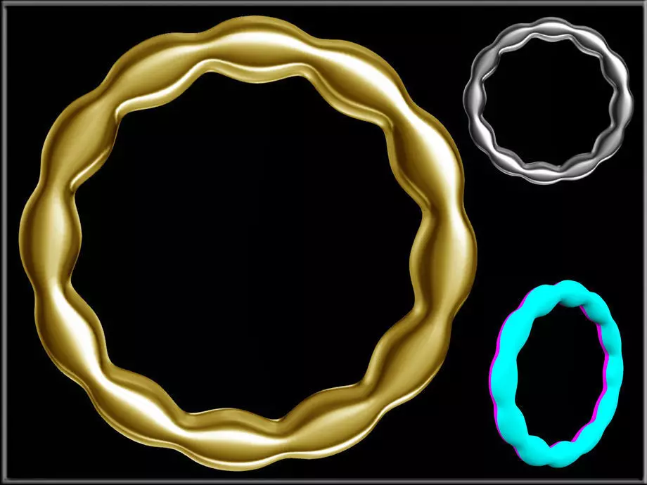 Flower Petals Band Ring 03 Low-poly 3D model_0