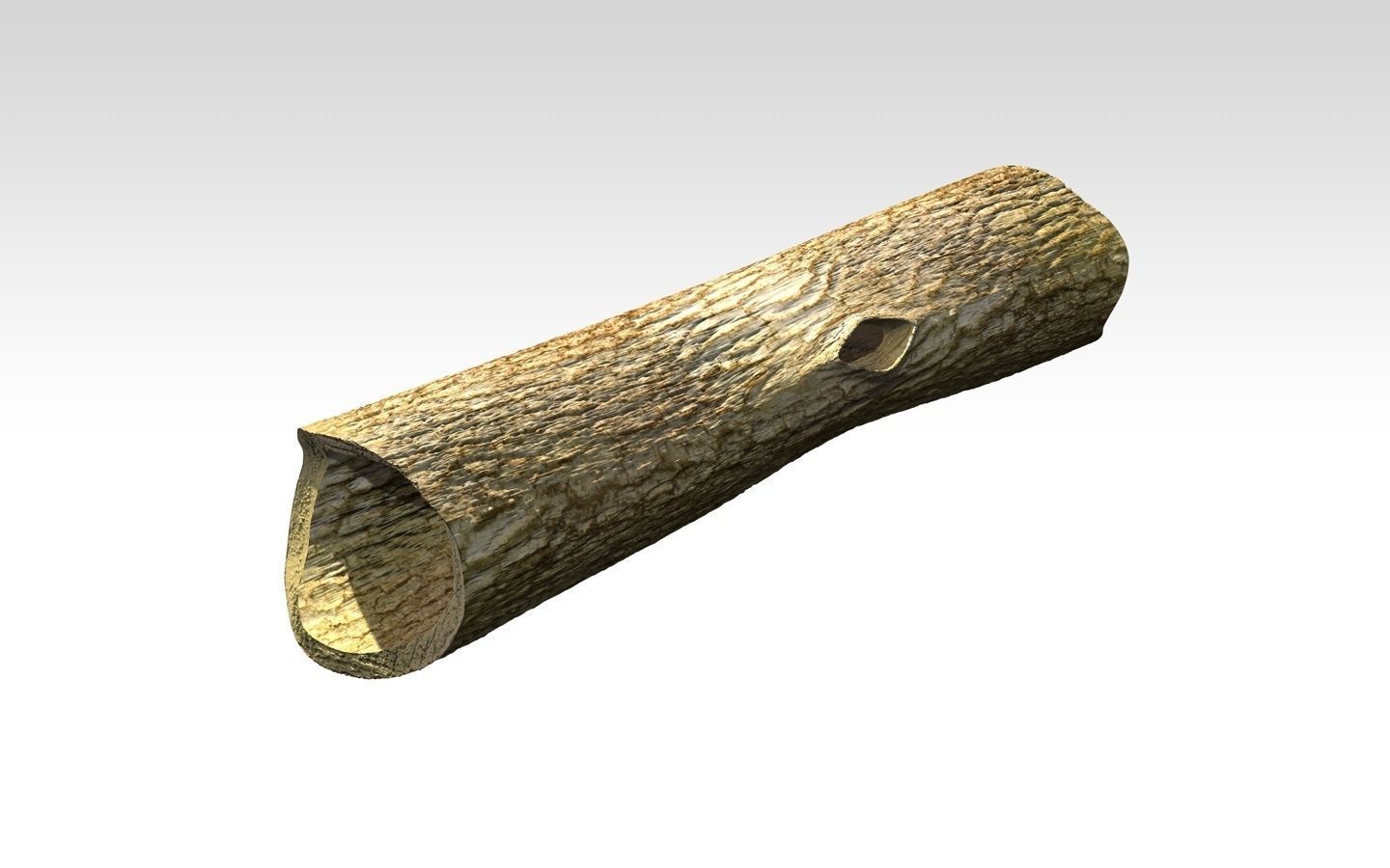 Hollow dead trunk Low-poly 3D model_5