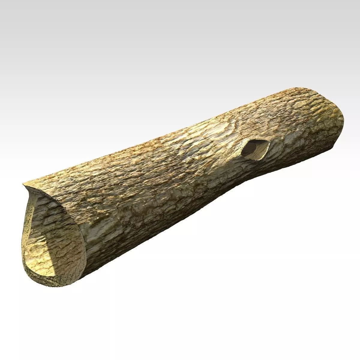 Hollow dead trunk Low-poly 3D model_0