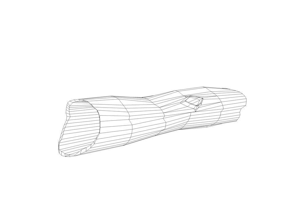 Hollow dead trunk Low-poly 3D model_6