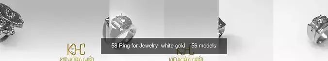 58 Ring for Jewelry  white gold  3D Model Collection