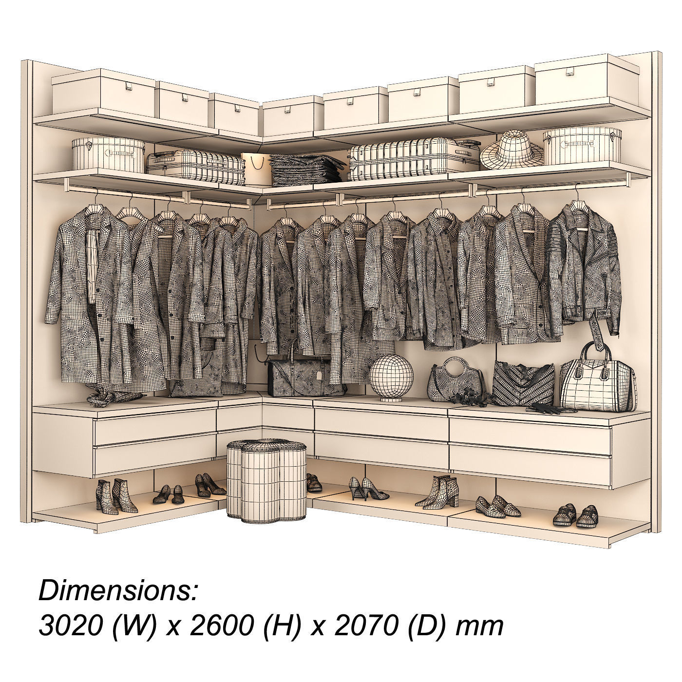 Walk-in Closet 98 part 6 3D model_4
