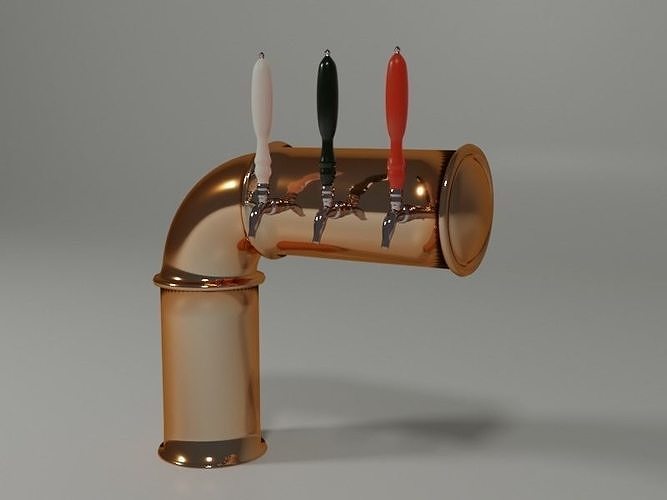 Brass Beer Draught Tower 3D model