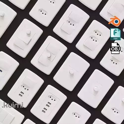 Outlets And Switches Pack Low-poly 3D model