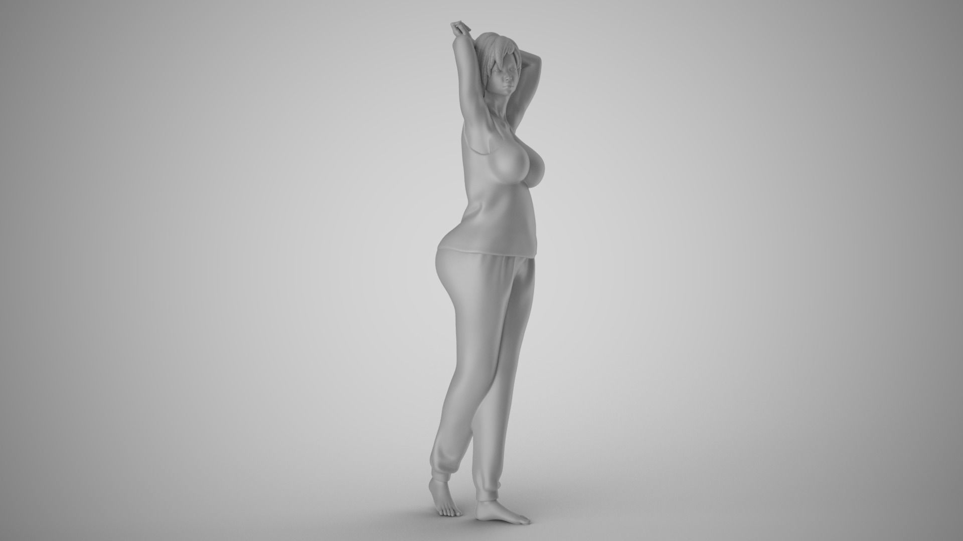 Woman Feeling Young 3D print model_3