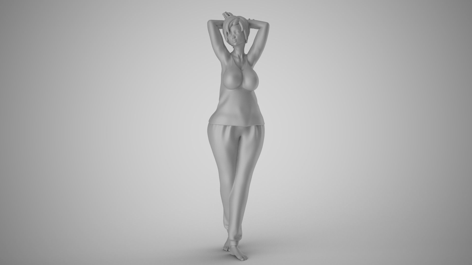 Woman Feeling Young 3D print model_2