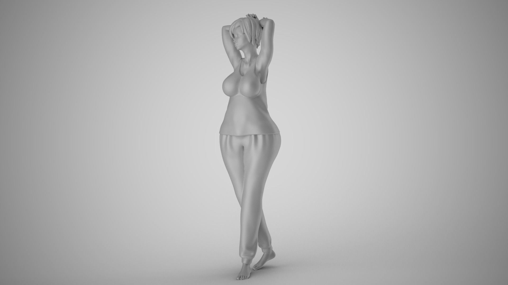 Woman Feeling Young 3D print model_1