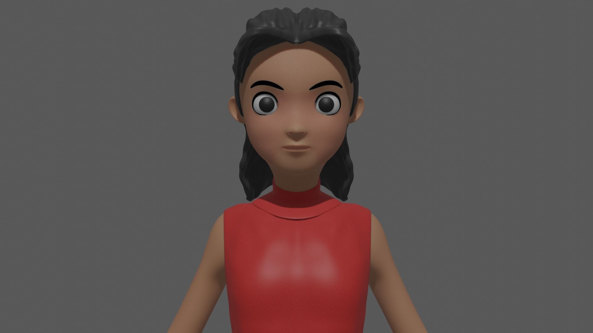 Cartoon Character Girl 3D model_1