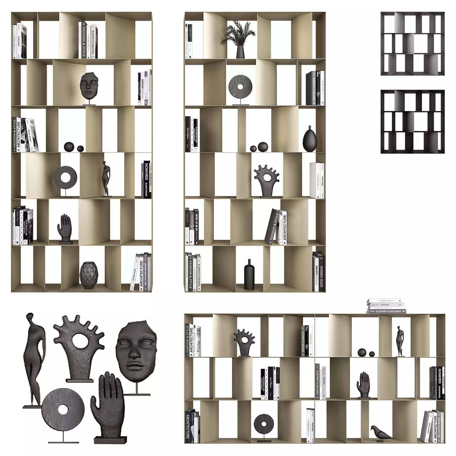 Nautilus Cattelan Italia Bookcases 3D model_0