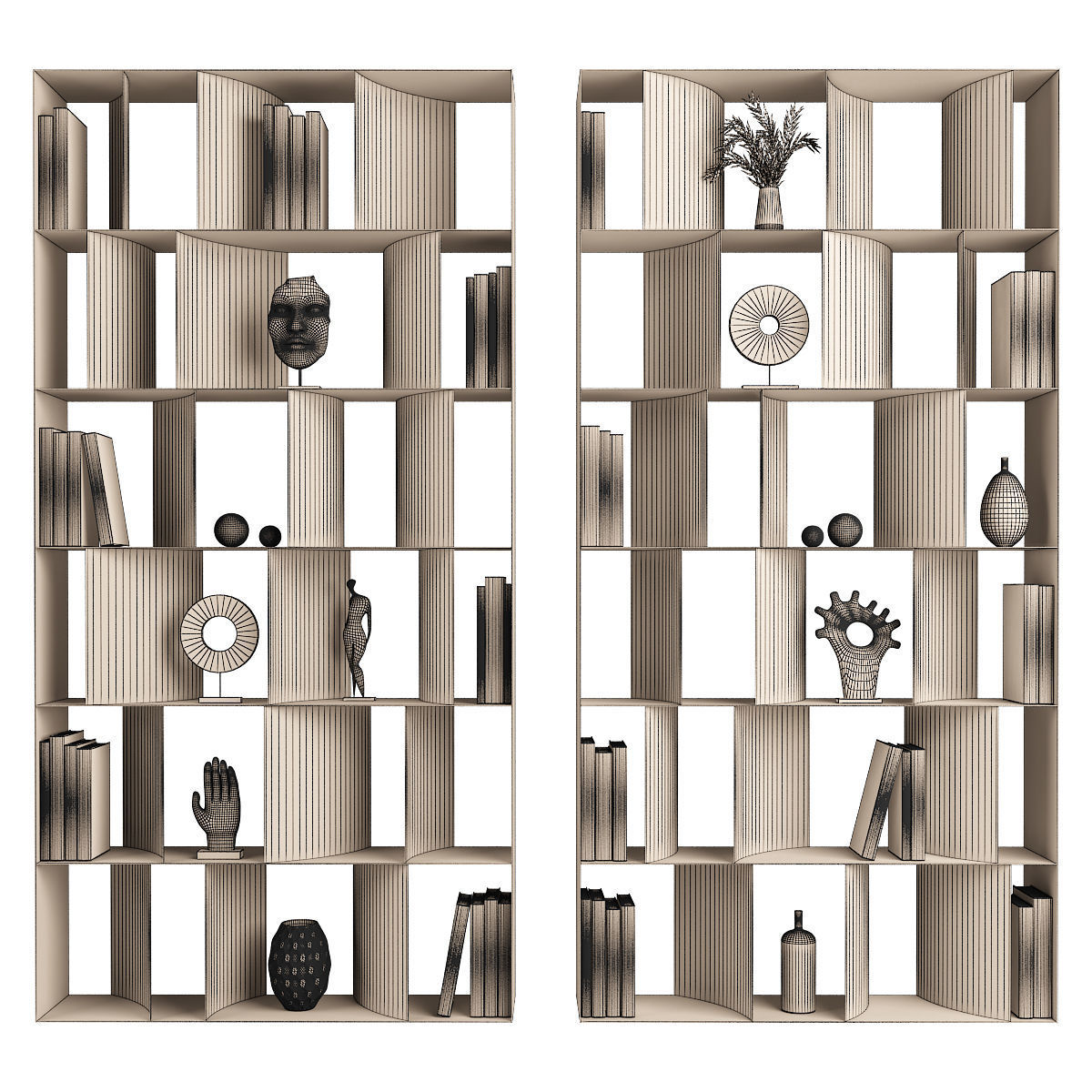 Nautilus Cattelan Italia Bookcases 3D model_3