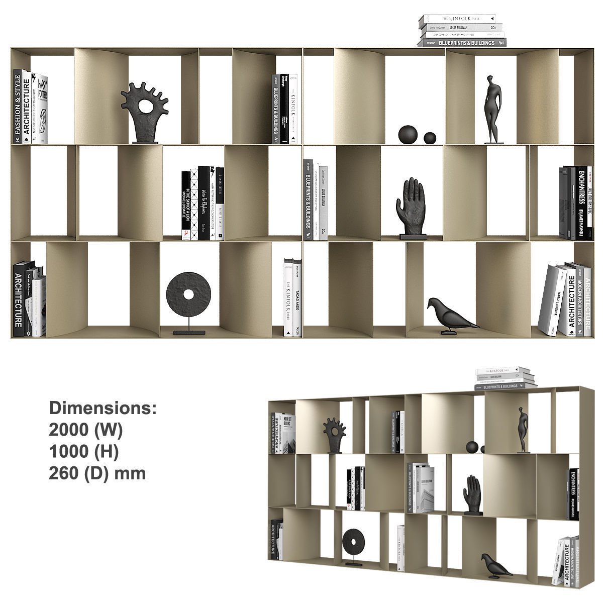 Nautilus Cattelan Italia Bookcases 3D model_2