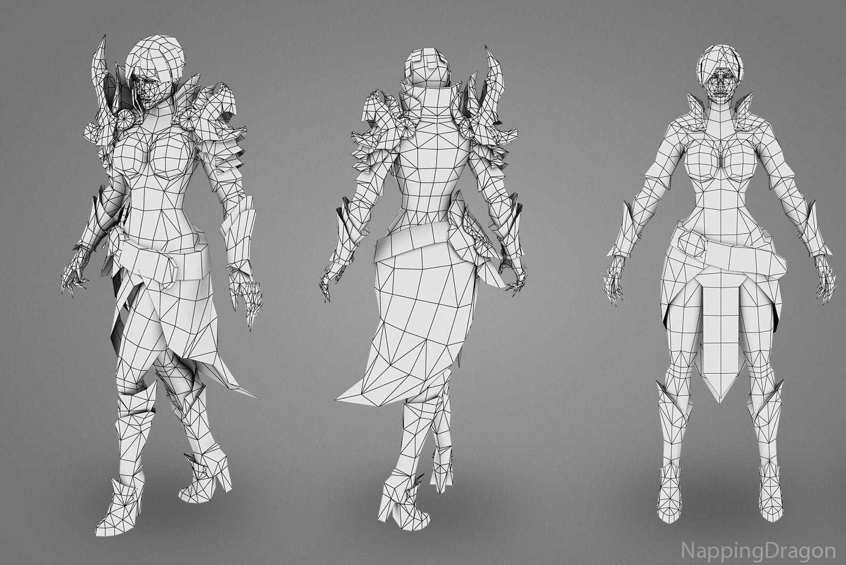 Battle Magistress Low-poly 3D model_5