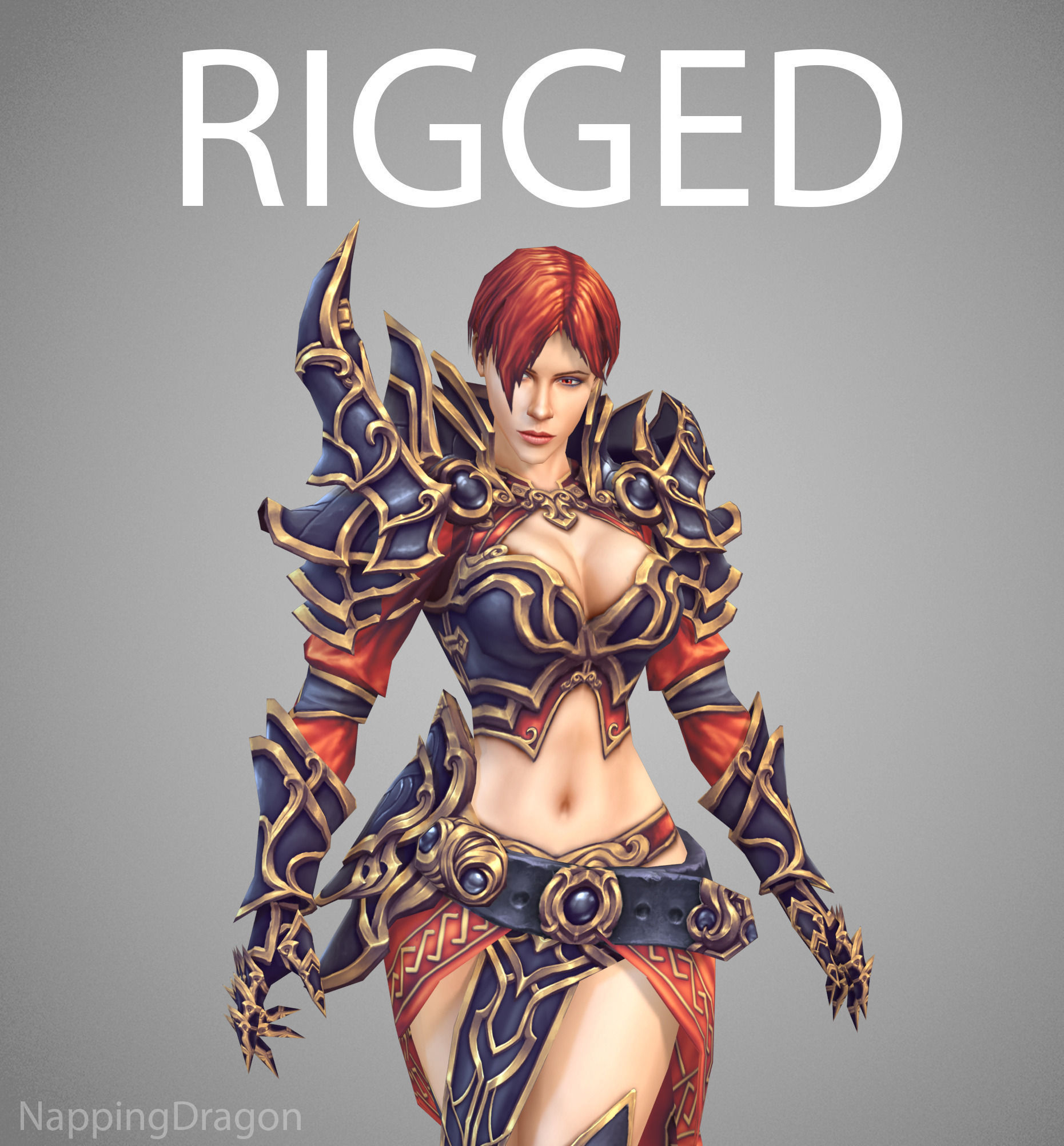 Battle Magistress Low-poly 3D model_0