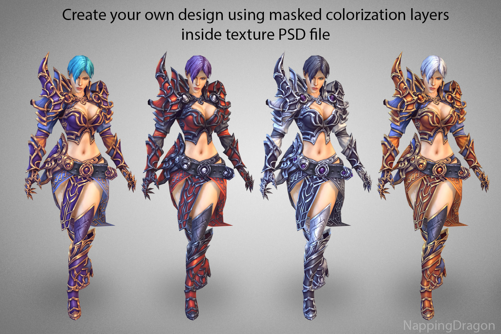 Battle Magistress Low-poly 3D model_3