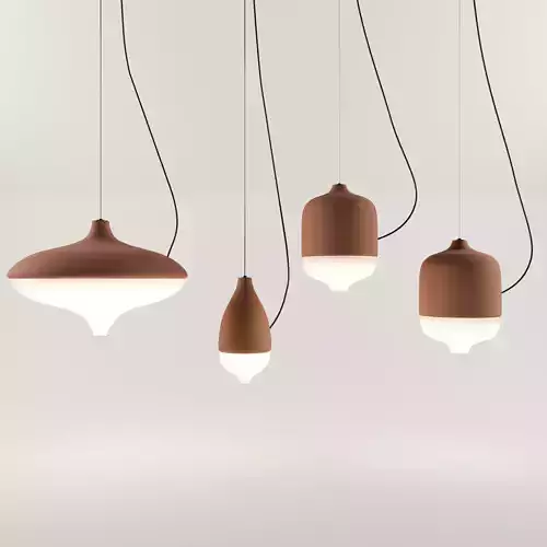 Terracotta Pendant Lights 3d Model - Tcotta