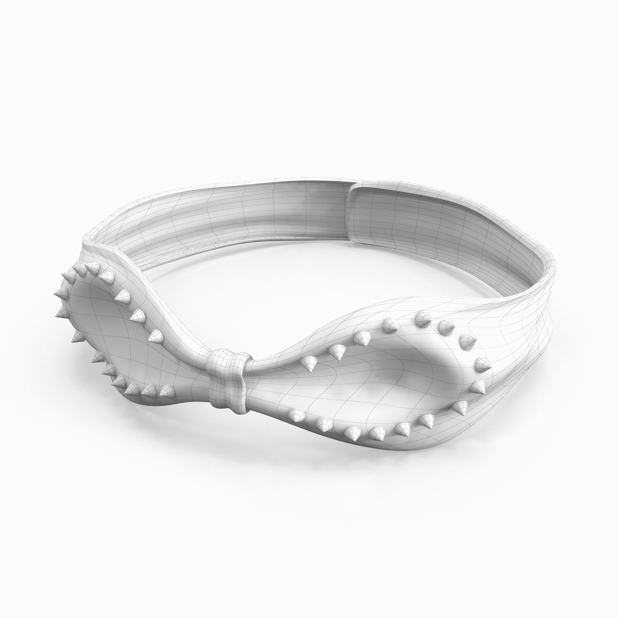 Bow - Wristband and Chocker 3D model_7