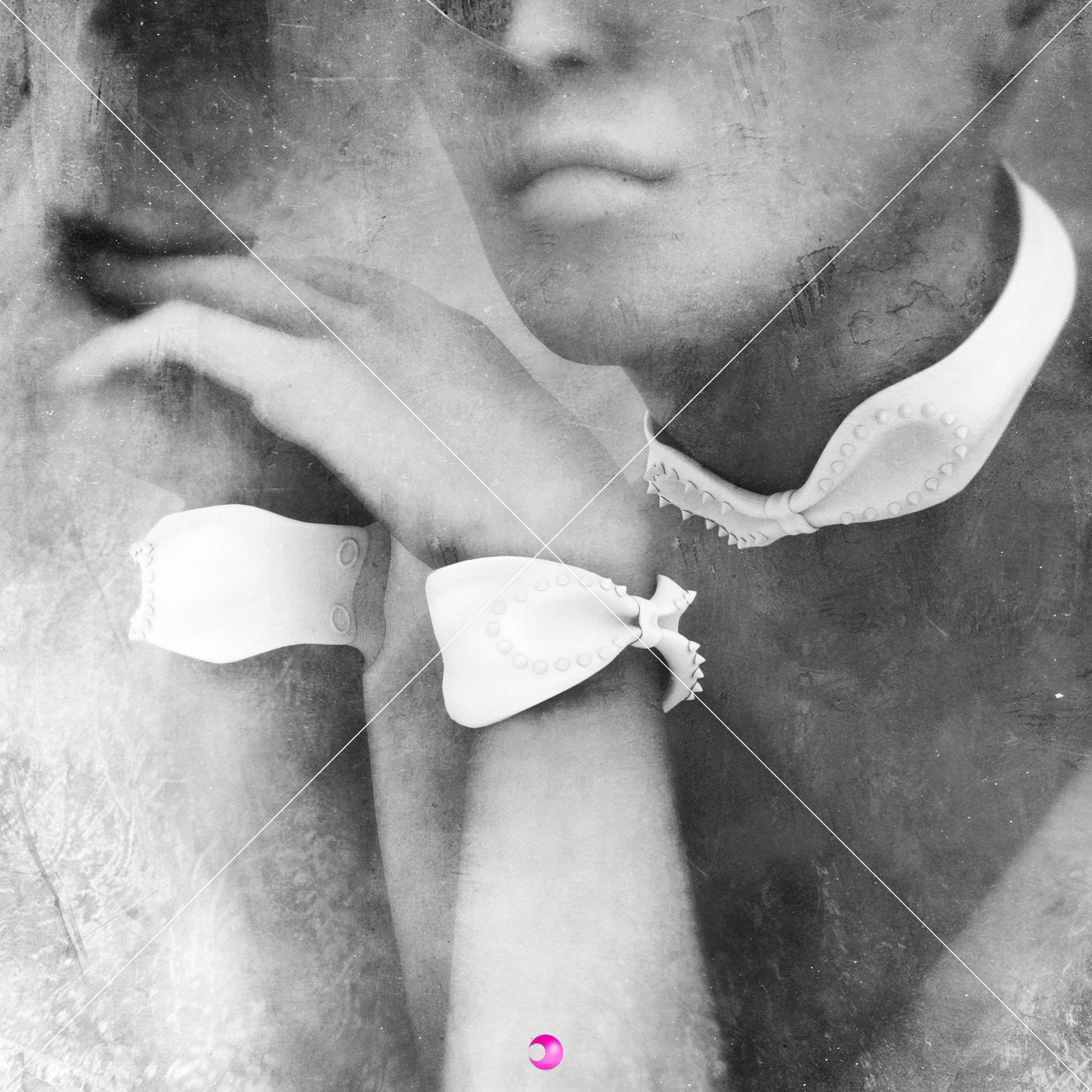 Bow - Wristband and Chocker 3D model_1