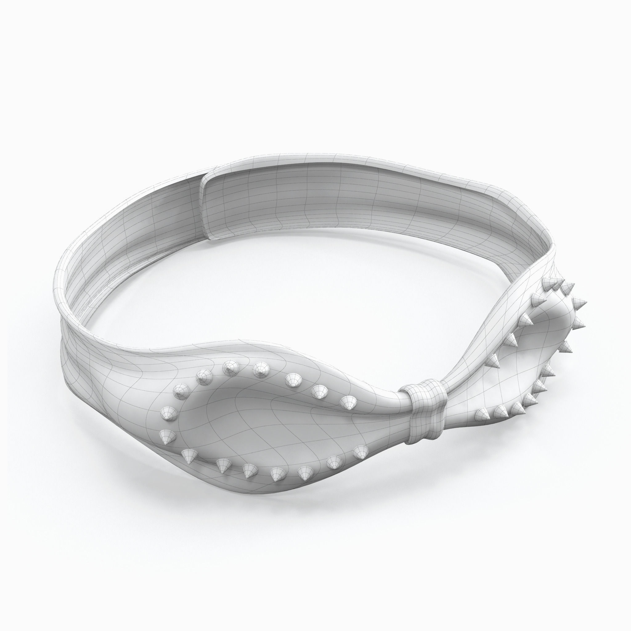 Bow - Wristband and Chocker 3D model_3