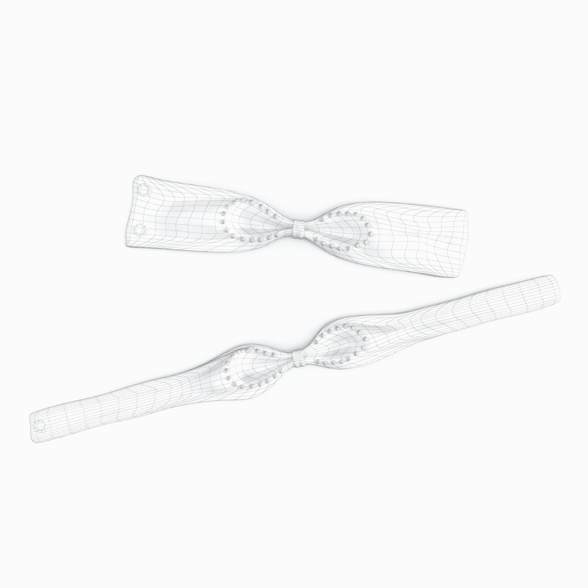 Bow - Wristband and Chocker 3D model_15