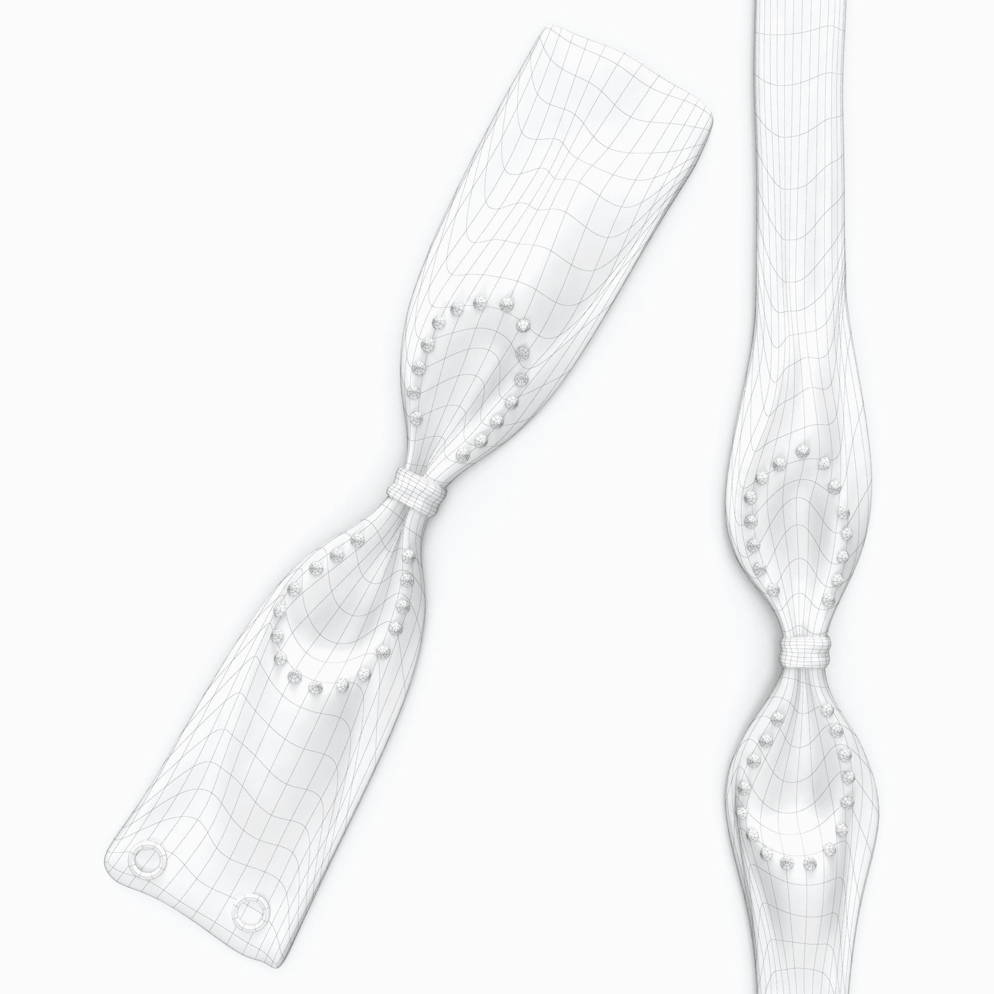 Bow - Wristband and Chocker 3D model_17