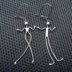 catkins sterling silver dangle earrings 3D print model