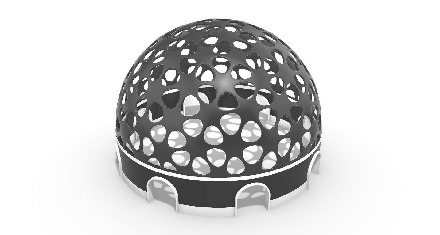 Geodesic Dome Pavilion Architectural structure with Entry 3D model_51