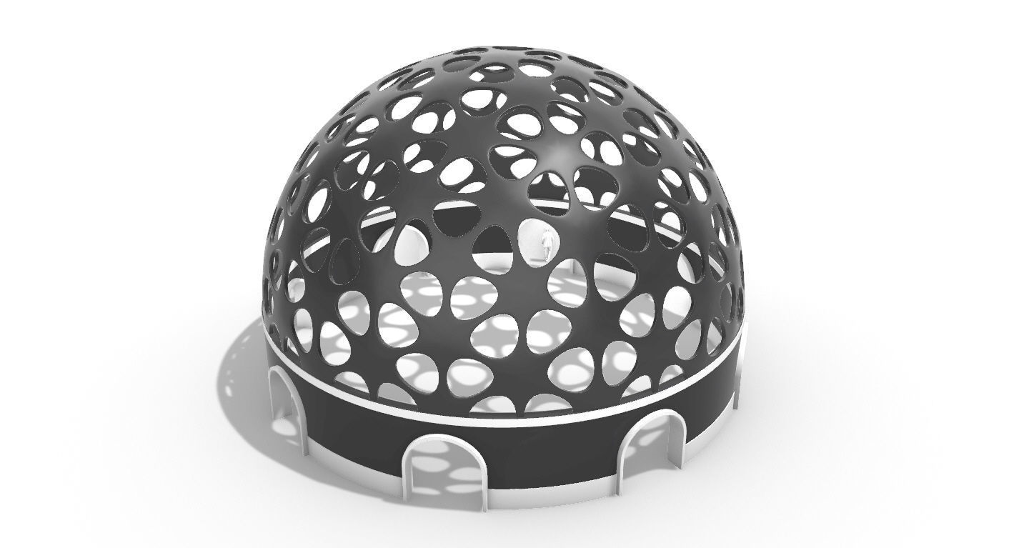 Geodesic Dome Pavilion Architectural structure with Entry 3D model_46