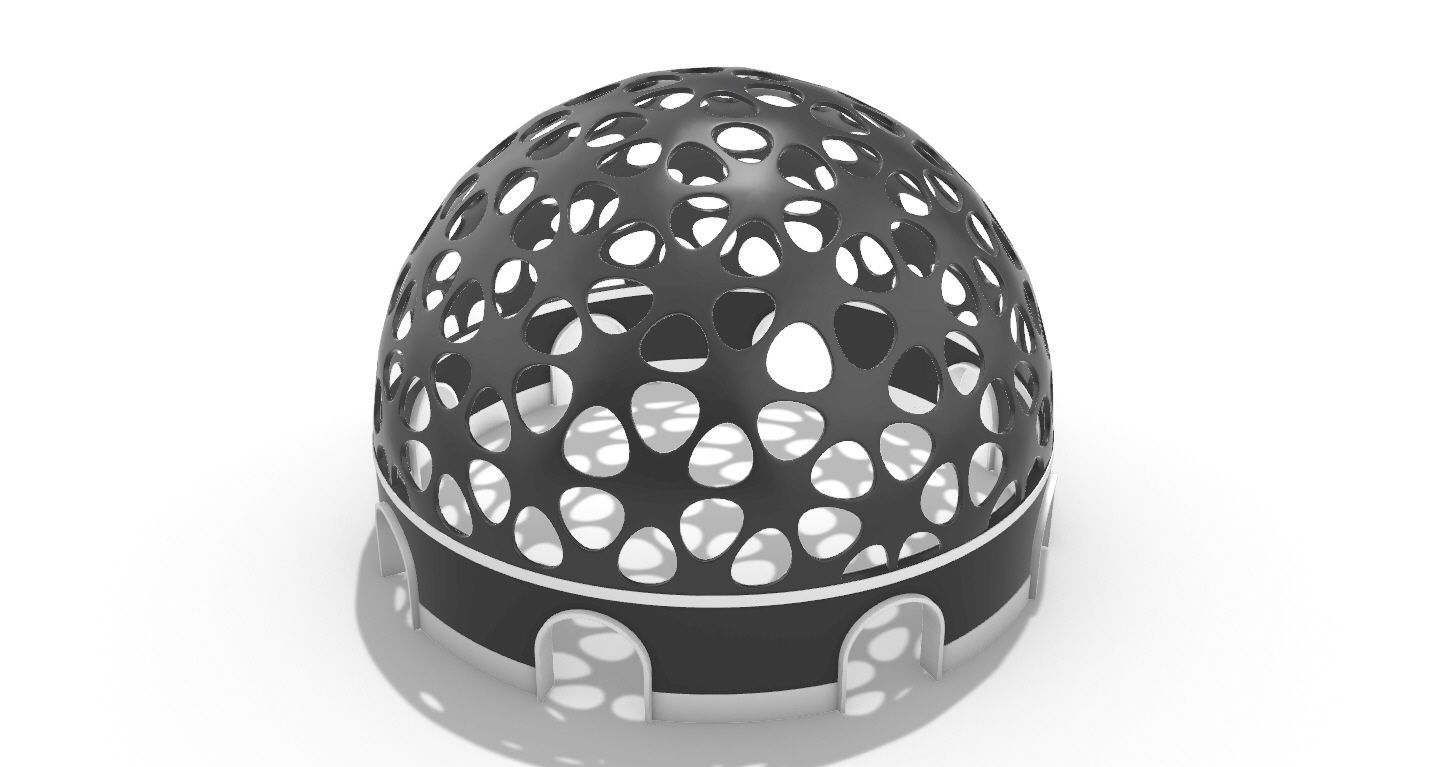 Geodesic Dome Pavilion Architectural structure with Entry 3D model_38