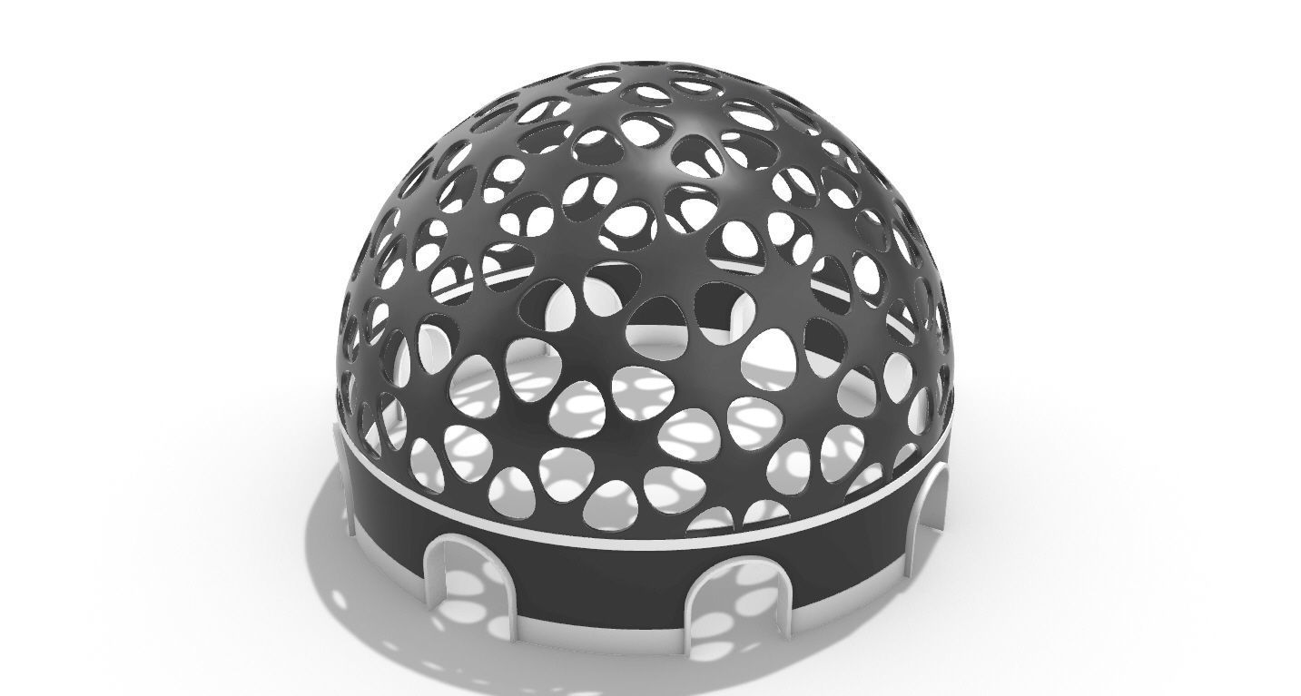 Geodesic Dome Pavilion Architectural structure with Entry 3D model_40