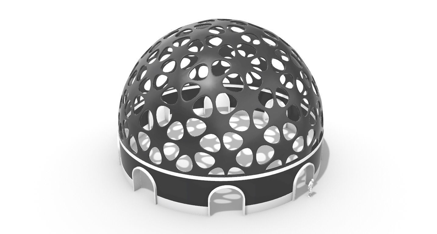 Geodesic Dome Pavilion Architectural structure with Entry 3D model_56