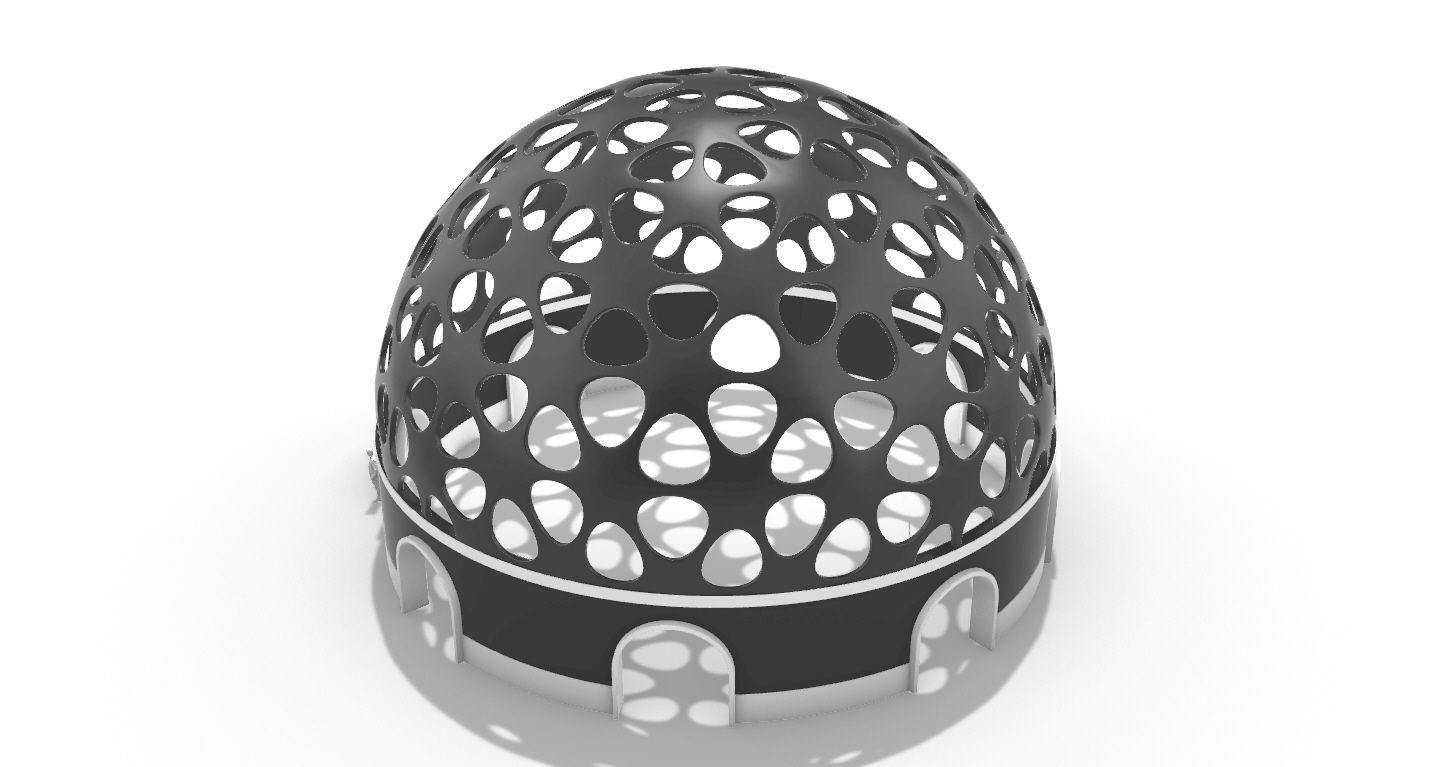 Geodesic Dome Pavilion Architectural structure with Entry 3D model_37