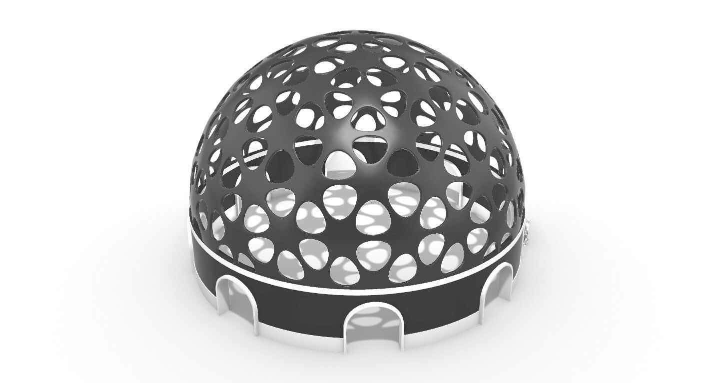 Geodesic Dome Pavilion Architectural structure with Entry 3D model_52