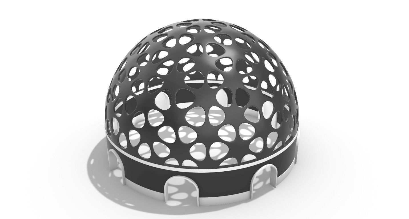 Geodesic Dome Pavilion Architectural structure with Entry 3D model_42