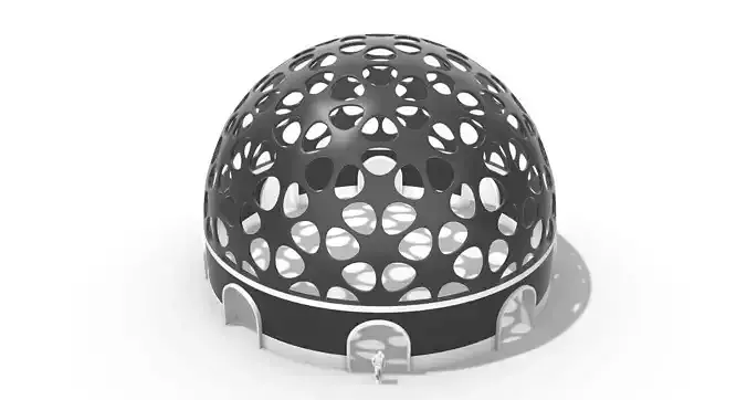 Geodesic Dome Pavilion Architectural structure with Entry 