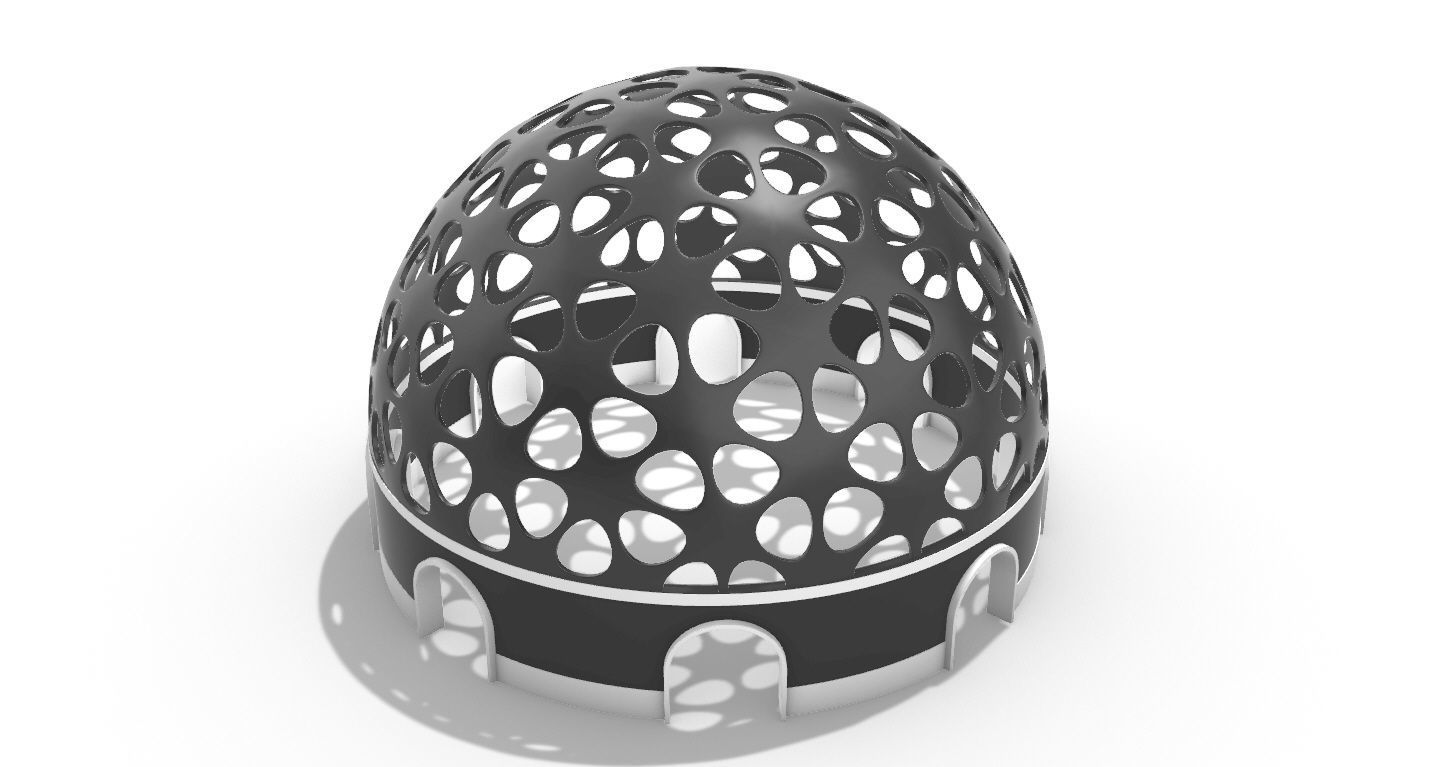 Geodesic Dome Pavilion Architectural structure with Entry 3D model_41