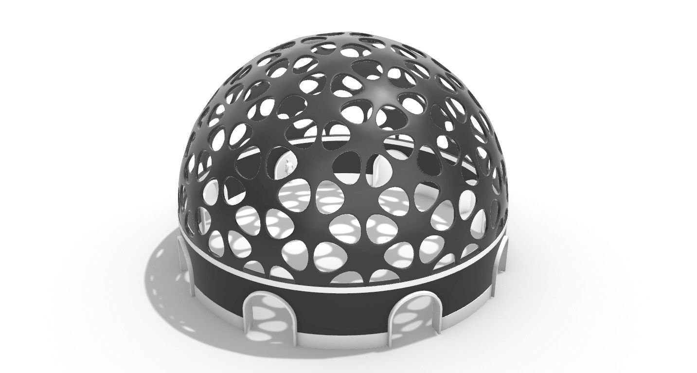 Geodesic Dome Pavilion Architectural structure with Entry 3D model_43