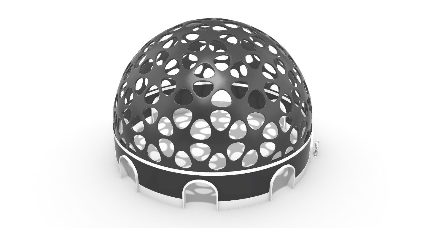 Geodesic Dome Pavilion Architectural structure with Entry 3D model_54