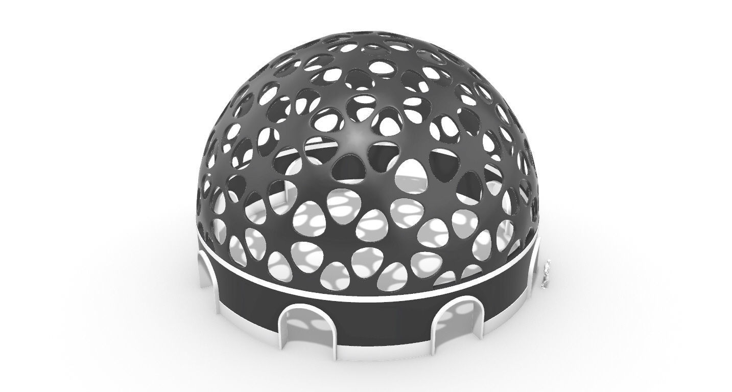 Geodesic Dome Pavilion Architectural structure with Entry 3D model_53