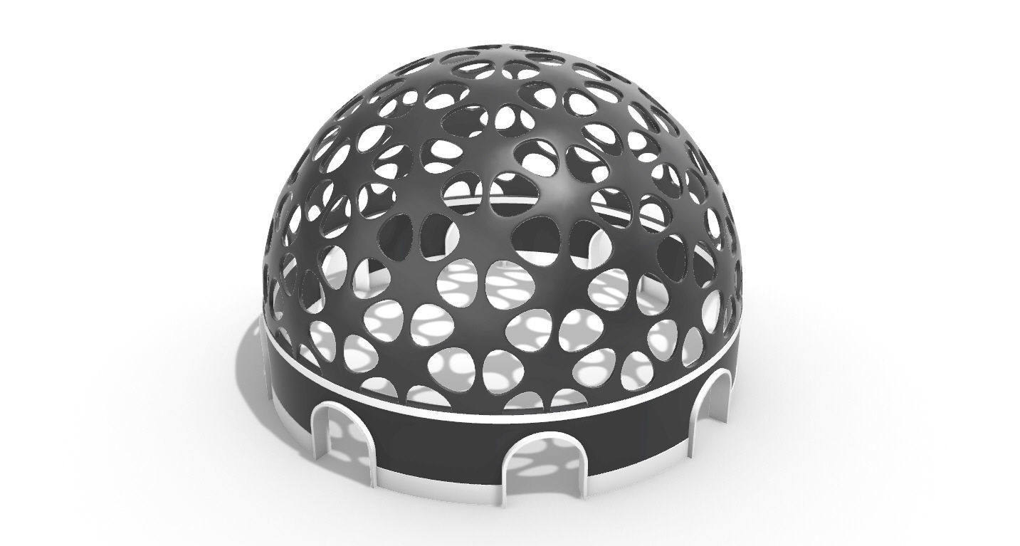 Geodesic Dome Pavilion Architectural structure with Entry 3D model_48