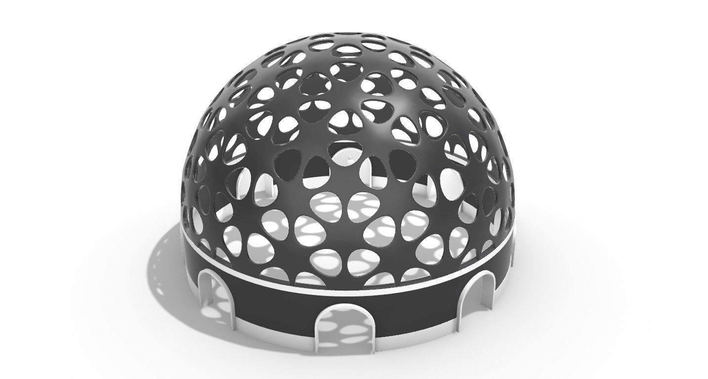 Geodesic Dome Pavilion Architectural structure with Entry 3D model_45