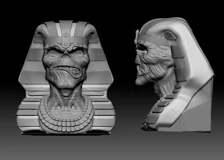 Eddie egyptian bust in plastic 3D print model