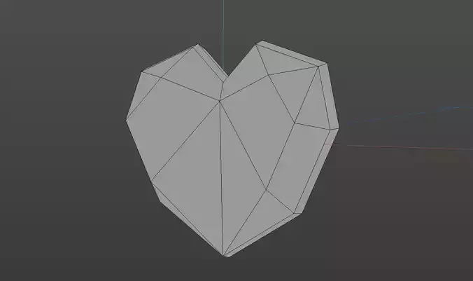 Low poly hearth polygonal heart