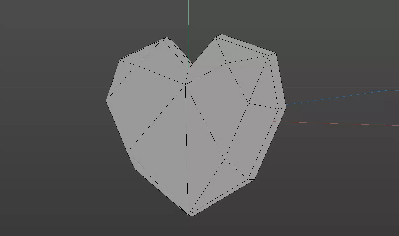 Low poly hearth polygonal heart 3D print model_0
